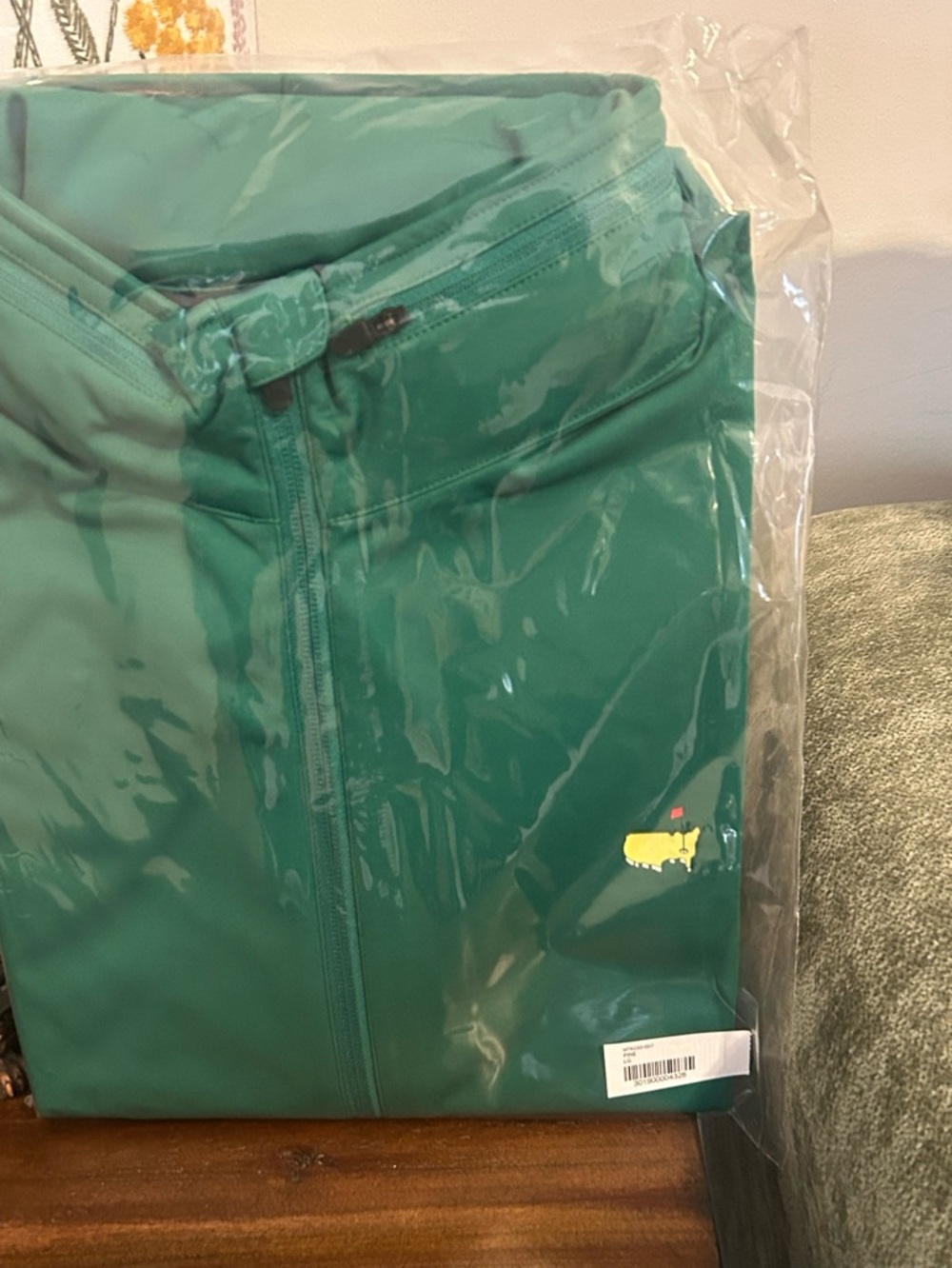 Masters Green Golf jacket with Yellow Emblem -
